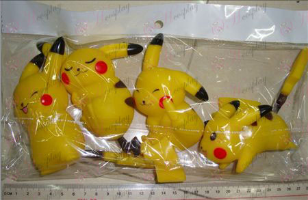 4 modellen Pikachu (body 11cm, staart 7cm)