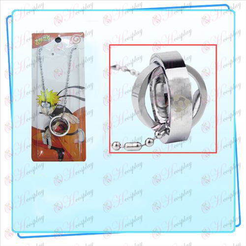 Naruto skriva runda ögon flagga dubbel ring halsband (kort)
