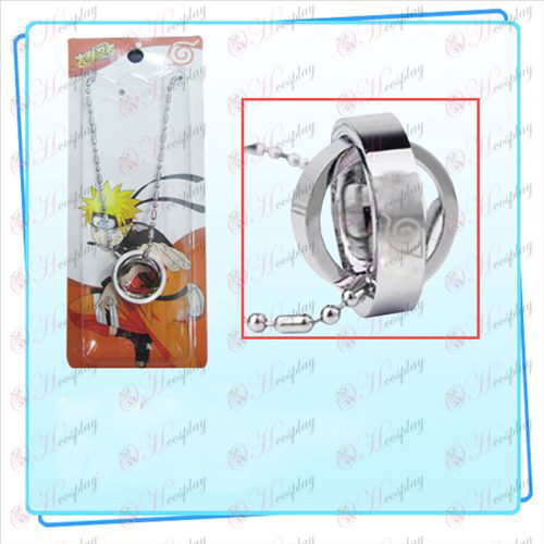 Naruto konoha logo double ring necklace (card)