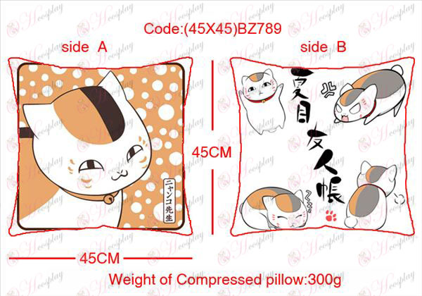 (45X45) Livro de Amigos Acessórios Anime de BZ789-Natsume alinhou travesseiro quadrado