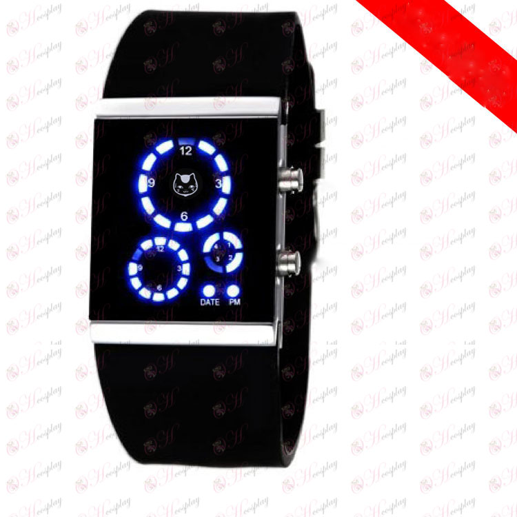 Natsume\'s Book of Friends Accessories Korean version of the black cat teacher signs LED Watch