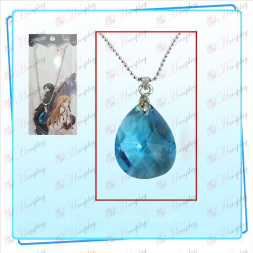 Épée Art en ligne d\'accessoires Kazuto Asuna collier de coeur noeud (bleu