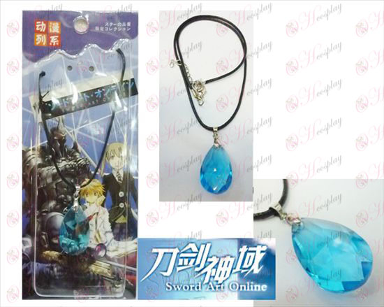 Sword Art Online Accessories Yui blue crystal heart necklace