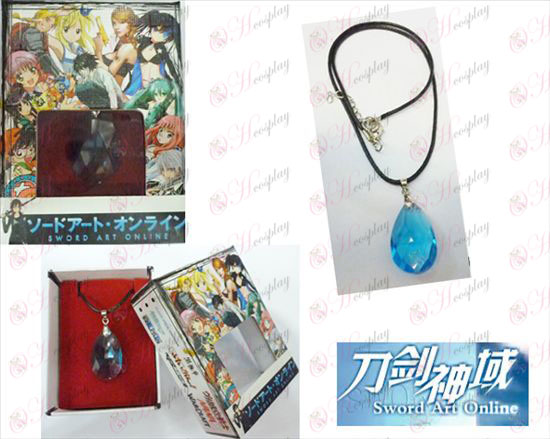 Sword Art Online Аксесоари Yui опаковка синьо сърце кристално колие