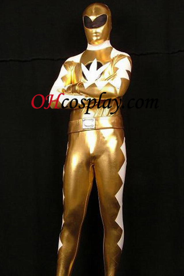 Dino Trovão Amarelo Rangers Superhero Zentai Suit