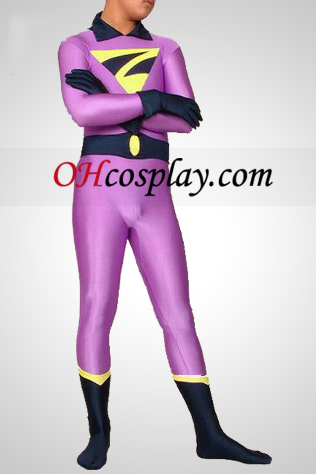 Light Purple Superman Lycra Spandex-Superheld Catsuit