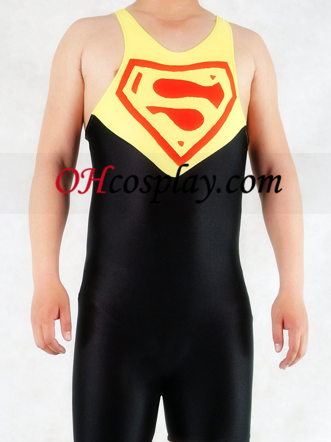 Жълт и черен Супермен Lycra Gymnasium Catsuit