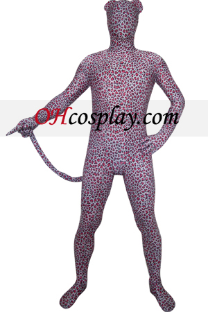Red Leopard Lycra Zentai Kostuums