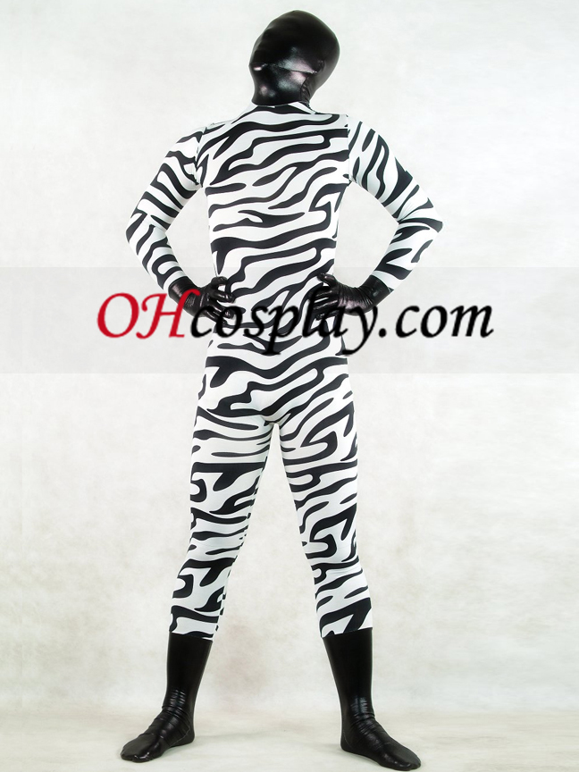 Zebra Skin Full Body Lycra Spandex Зентай Suit