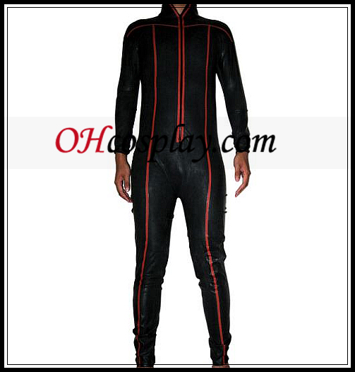 Multicolored Long Sleeves and Collared Male Latex Costume