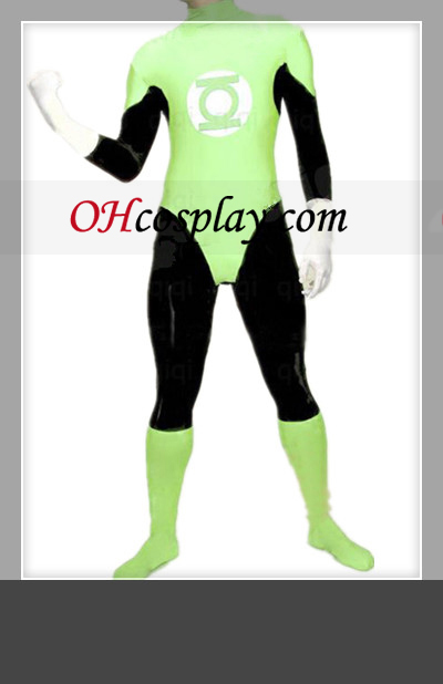 Clássico Lanterna Verde Masculino Latex Catsuit