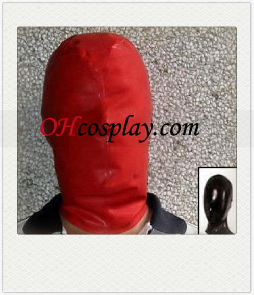 Sexig röd Kvinna SM Latex Mask