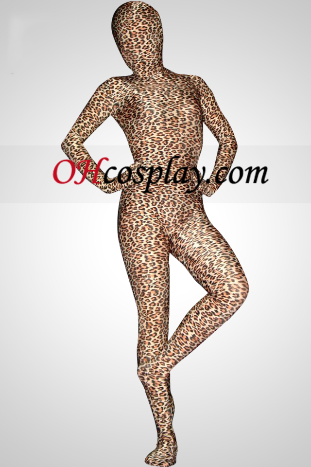 Leopard pike Lycra Spandex Zentai Unisex Suit