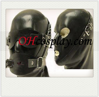 Black Male SM Latex Mask with Removable Eyeshade and Mouth