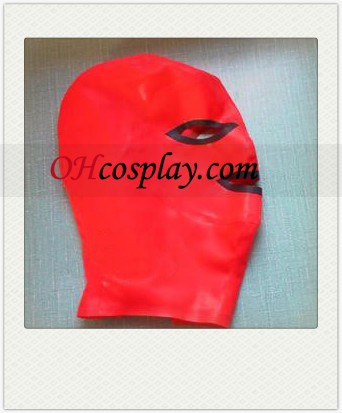 Sexy rode latex masker met open ogen en mond