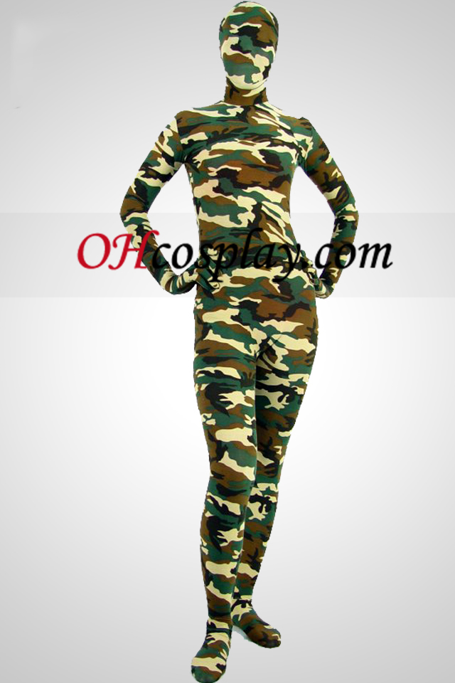Camouflage Partten Lycra Spandex Зентай Suit