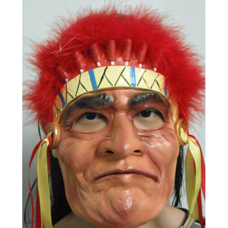 Classic Red Indian Latex Mask