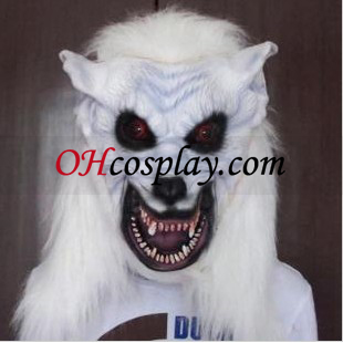 Máscara de Halloween White Wolf Cabeça