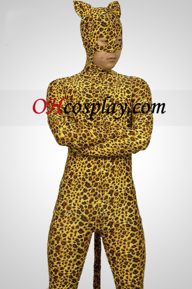 Leopard Style Lycra Spandex Zentai Obleky