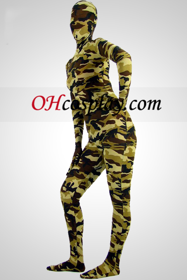 Desert Camouflage Partten Spandex Зентай Suit B