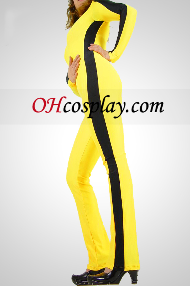 צהוב שחור בר כושר הלייקרה Spanbdex בגד גוף