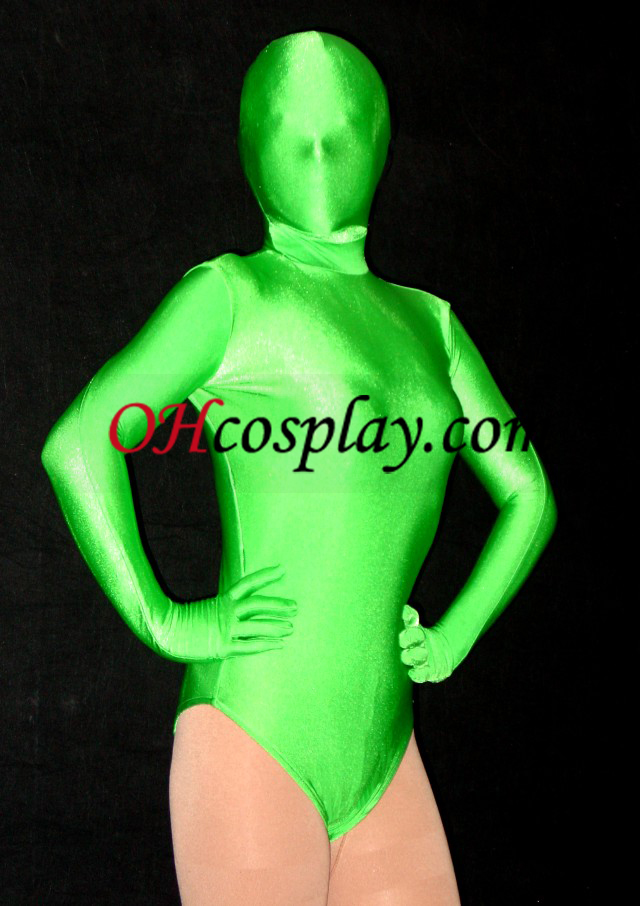 Zelená Halfbody Lycra Spandex Zentai oblek