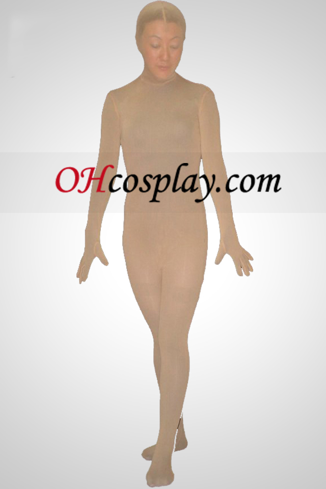 Nude χρώμα του δέρματος Silk Lycra Spandex Unisex Zentai Suit