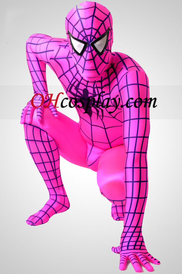 Plum Lycra Spandex Spiderman Zentai öltönyök