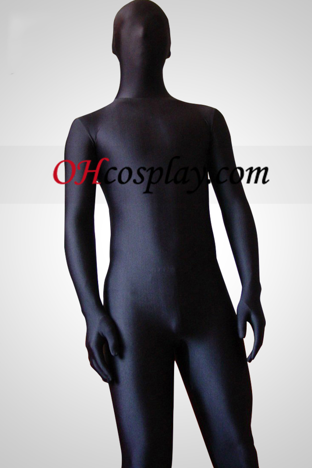 Black Lycra Spandex Unisex Zentai oblek