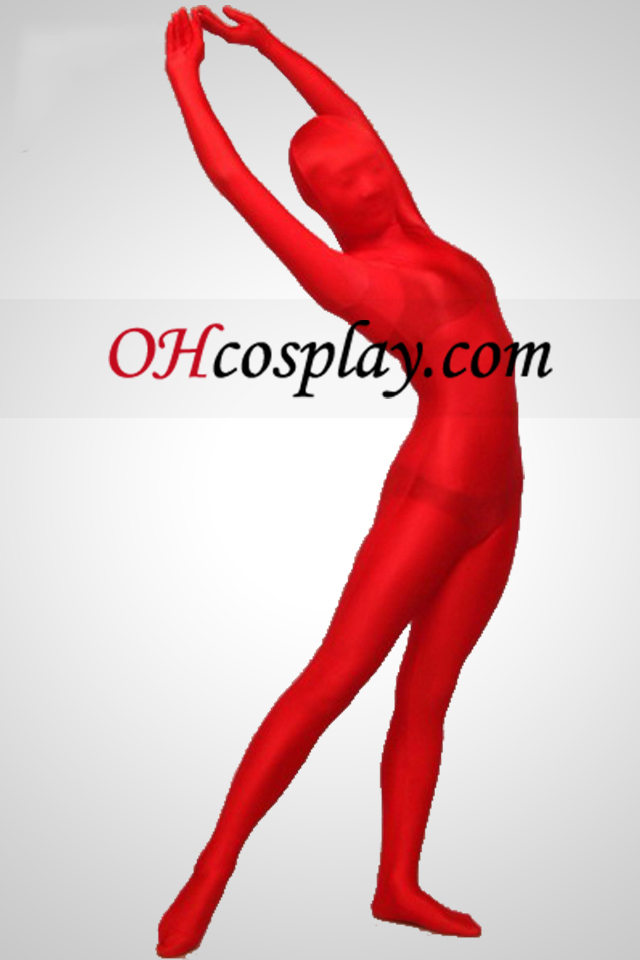 Red completa Zentai Corpo Suit
