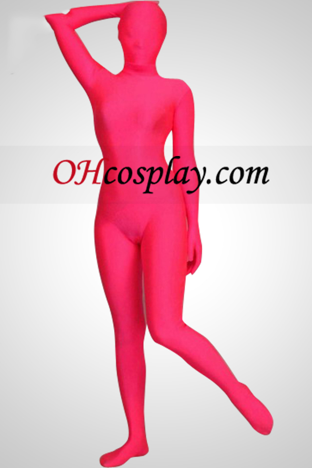 Rosa Cor de corpo inteiro Spandex Lycra Zentai Suit