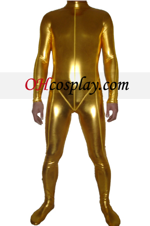 Ouro metálico brilhante Zentai Suit