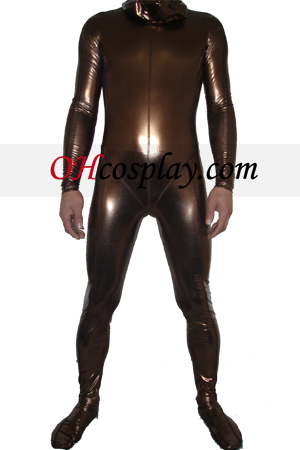 Brown Metallic Зентай Shiny Suit