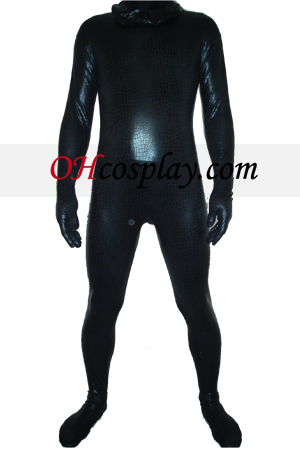Black Shiny Metallic Zentai Suit