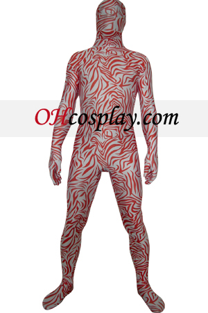 Rød Hvit Zentai Digital Zentai Suit