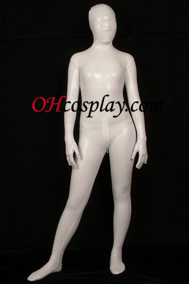 White PVC Full Body Unisex Zentai Suit