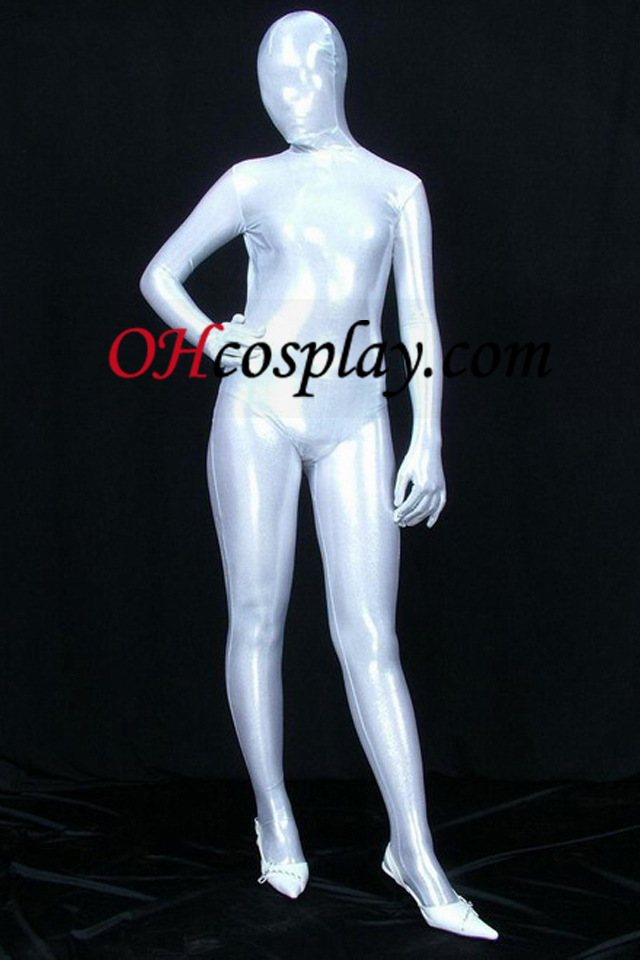PVC branco completa Zentai corpo