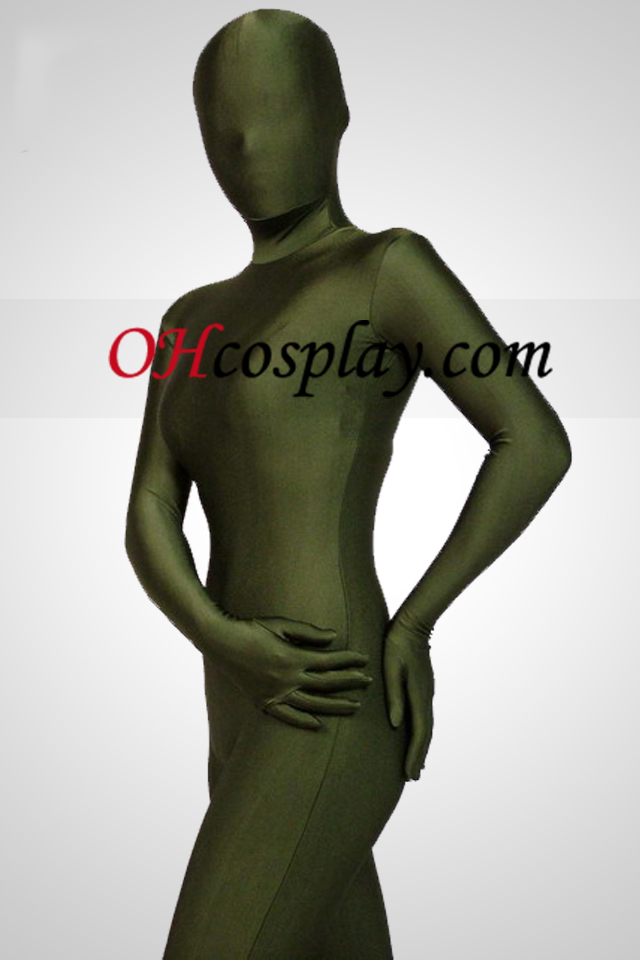 Zelena Full Body Lycra Spandex Zentai Obleky