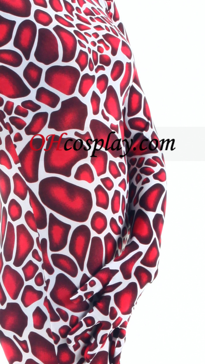 Red Žirafa Lycra Zentai Obleky