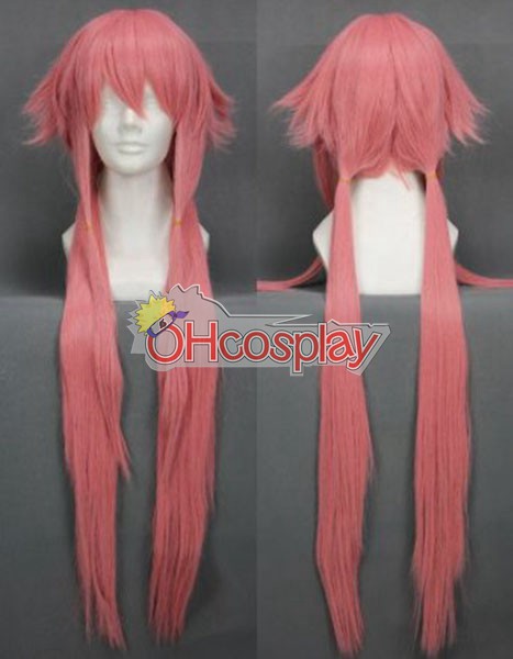 Mirai Nikki (Costumi Carnevale Future Diary) Yuno Gasai Pink Cosplay Wig-271A