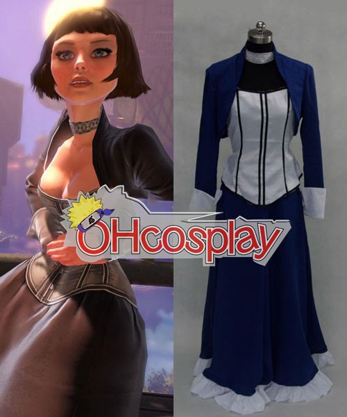BioShock 3 Infinite Elizabeth Blue Dress Cosplay Karneval Kläder