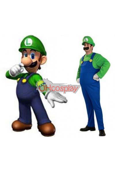 Super Mario Costumes Bros Luigi Mario Adult Cosplay Costume