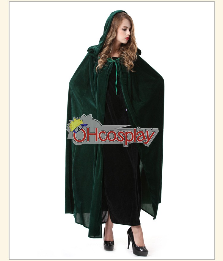 Holloween Witch Cosplay Green Cloak
