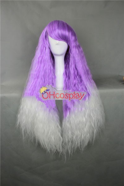 Japan Harajuku Peruukki Series Purple & White Curly Hair Cosplay Wig - RL027C