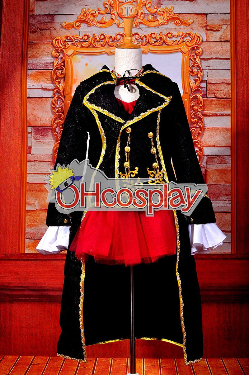 Vocaloid Rin Black Dress Deguisements Costume Carnaval Cosplay Deluxe Version