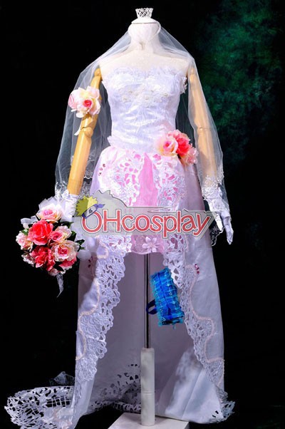 Macross Frontier Costumes The Wings of Goodbye Sheryl Nome Wedding Dress Cosplay Costume Deluxe