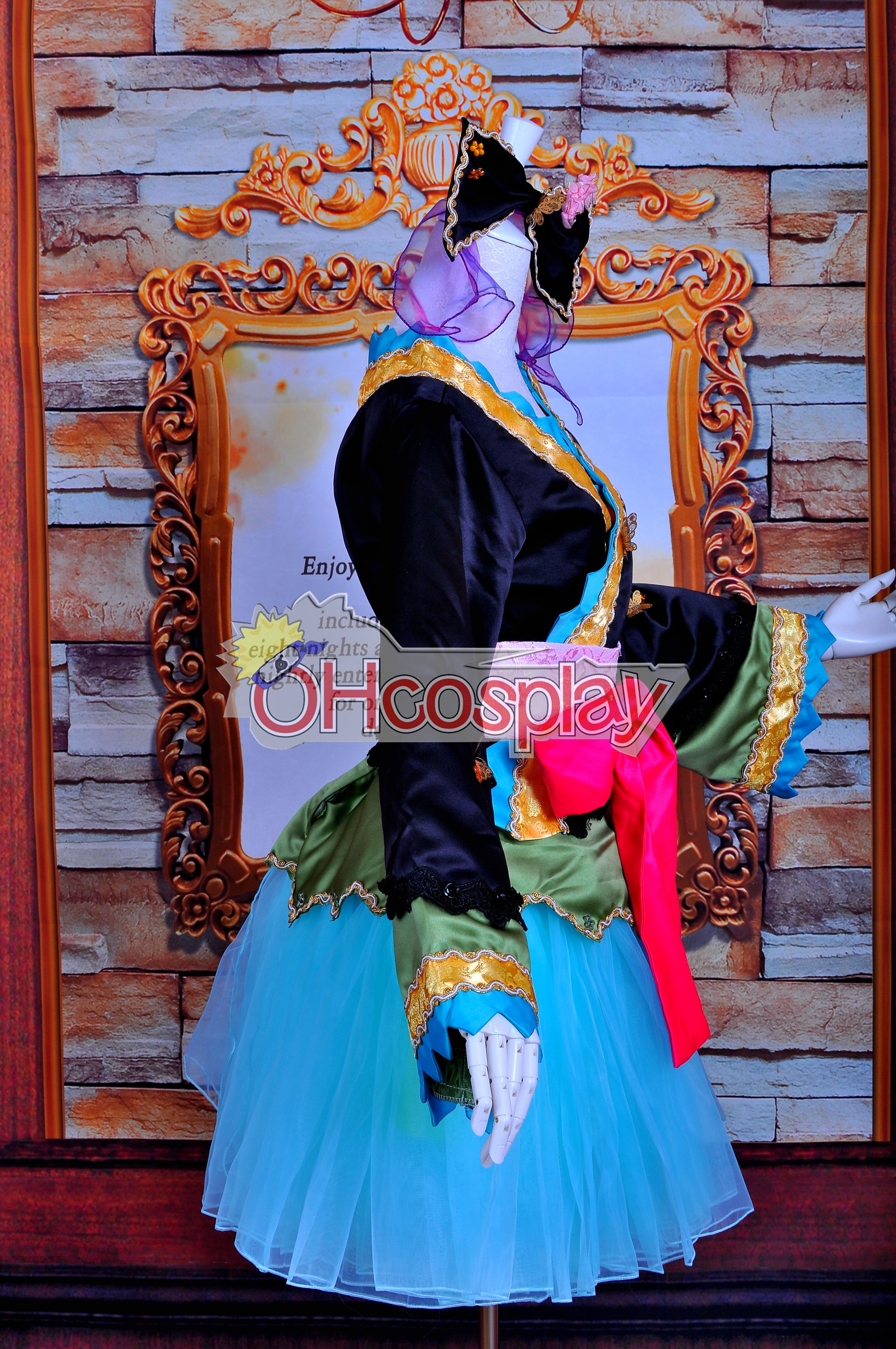 Ruler Vocaloid-Muki PROJECT DIVA2 Courtesan kimono Lolita Cosplay Costume