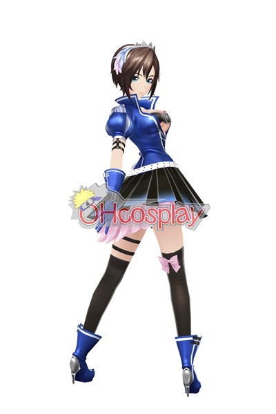 Vocaloid Project Diva F Blue Crystal Meiko Cosplay костюми Delxue-KH9