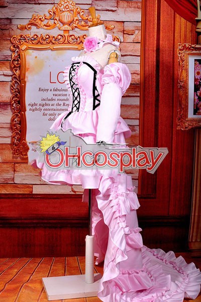 Chobits Costumes Chii Pink Dress Lolita Cosplay Costume ELT0004