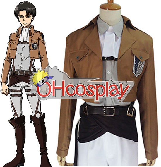 Attack on Titan Costume (Shingeki no Kyojin) Rivai(Levi) Survey Crops Cosplay Costume